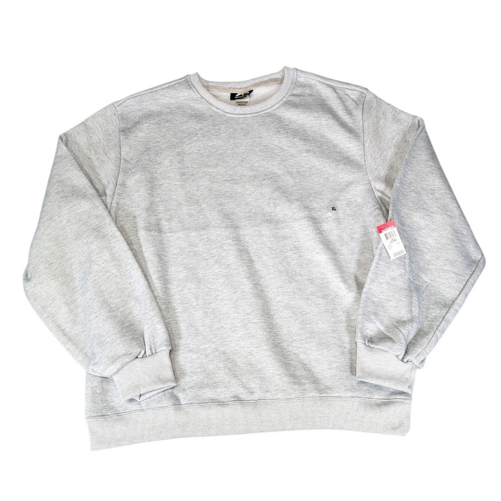 Athletech Mens XL Crewneck Sweatshirt Light Gray Heather Fleece Pullover NWT